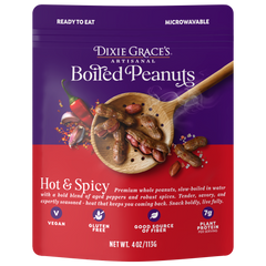 Dixie Grace's Hot & Spicy Boiled Peanuts pouch, front