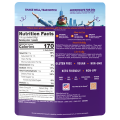 Dixie Grace's Original Boiled Peanuts pouch, back with nutrition facts and ingredients